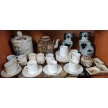Good collection of China inc Doulton, Coalport, Staffordshire dogs etc