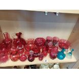 Large selection of Cranbury coloured glass