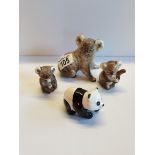 x3 Beswick Koala Bears and a Panda