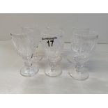 X6 Waterford Crystal sherry glasses. Excellent condition no chips, 4 x antique glasses and boxed