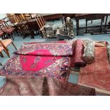 Iran Ian rug 3m x 2m in red colouring plus others