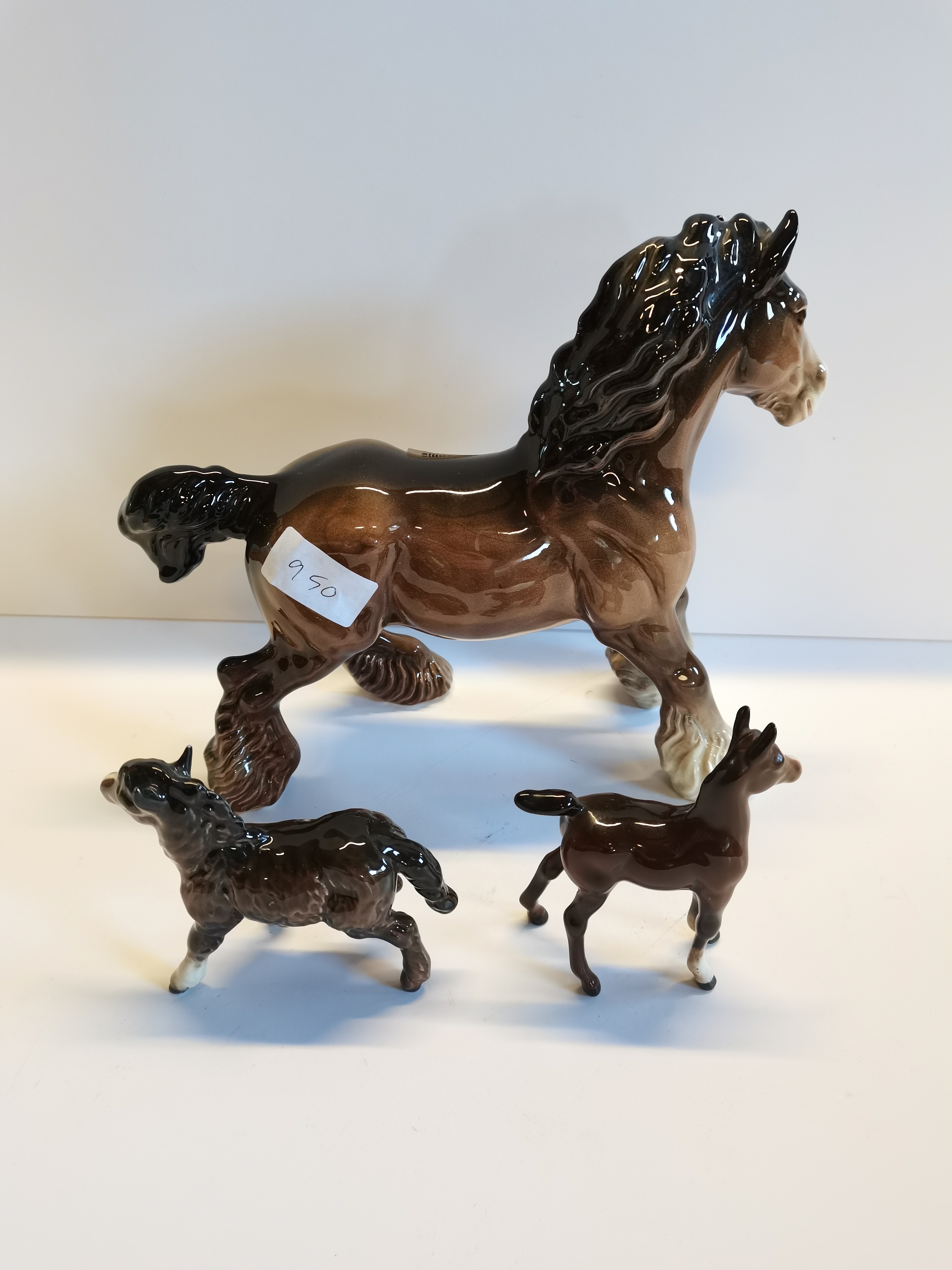 x3 Beswick Bay Shire Horses - Image 2 of 4