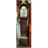Valentine Downs Louth 8 day long case clock with brass face and oak case
