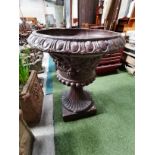 Antique terracotta garden urn 70cm high ( chips )