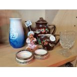 Ceramics including small Copenhagen vase, Doulton figure, Limoges etc