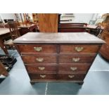 Antique Georgian Country Oak chest of draws 4ht H93cm x w105cm x D45cm