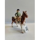 Beswick Skewbald Pony and girl - excellent condition no chips or cracks