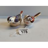 Crown Derby - Long tailed tit with a gold crest and Finch