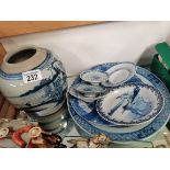 Blue and white Chinese ginger jar and a selection