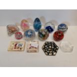Large selection of glass paperweights