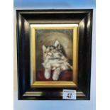 Madame Momtshila (Cat) painted by her owner Artur Kully 1932 in black frame
