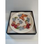 Moorcroft Butterfly plate in box - small amount of crazing 26cm