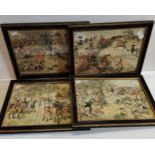 X4 framed pears prints hunting theme