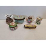 Miniature lidded pots incl. one by Moorcroft
