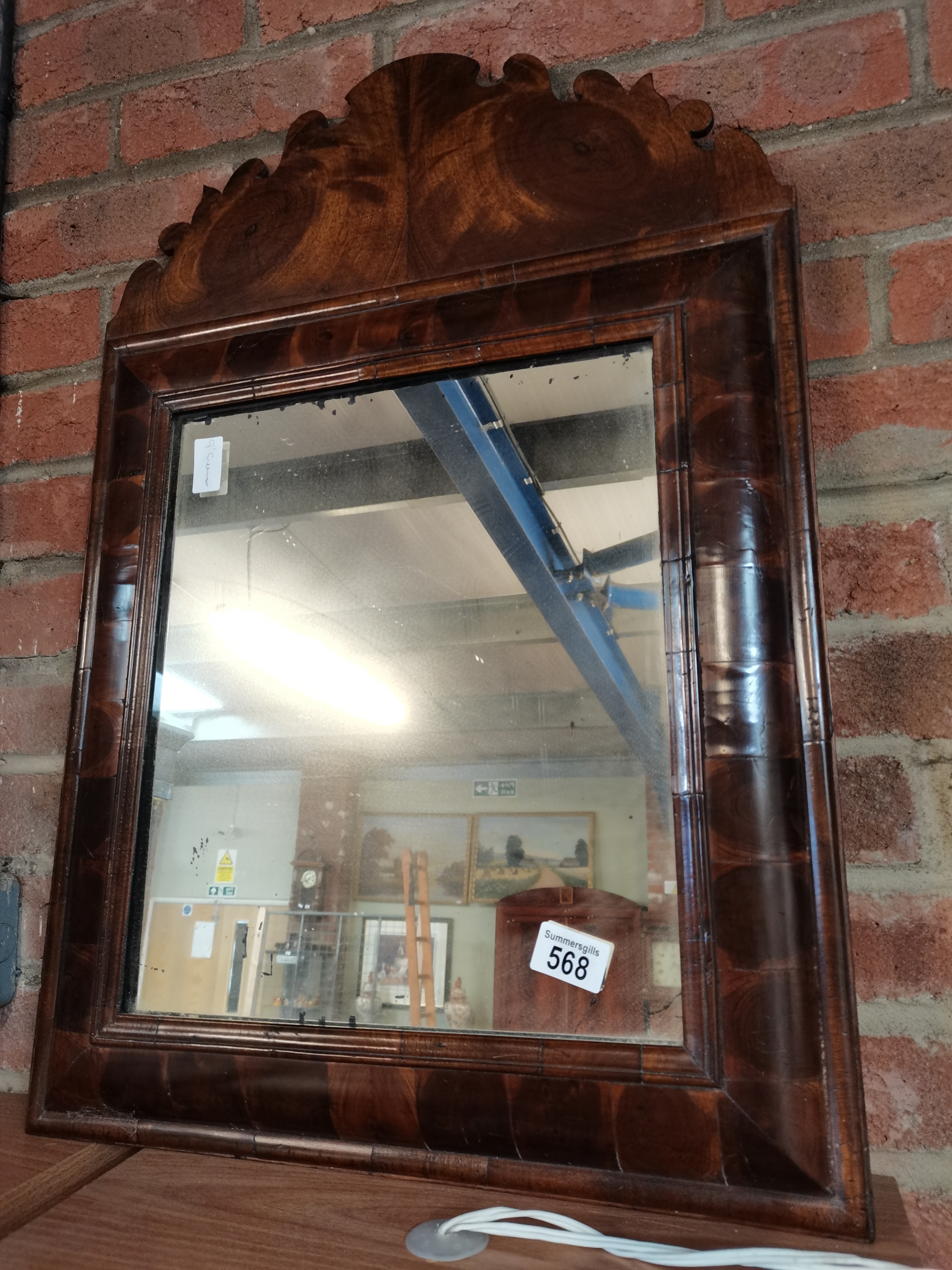 Antique mirror in wood frame - Image 2 of 2