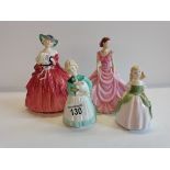 4 Royal Doulton Figures HN2338 "Penny", HN2207 "Stayed at Home" HN1962 "Genevieve" and HN5590 "