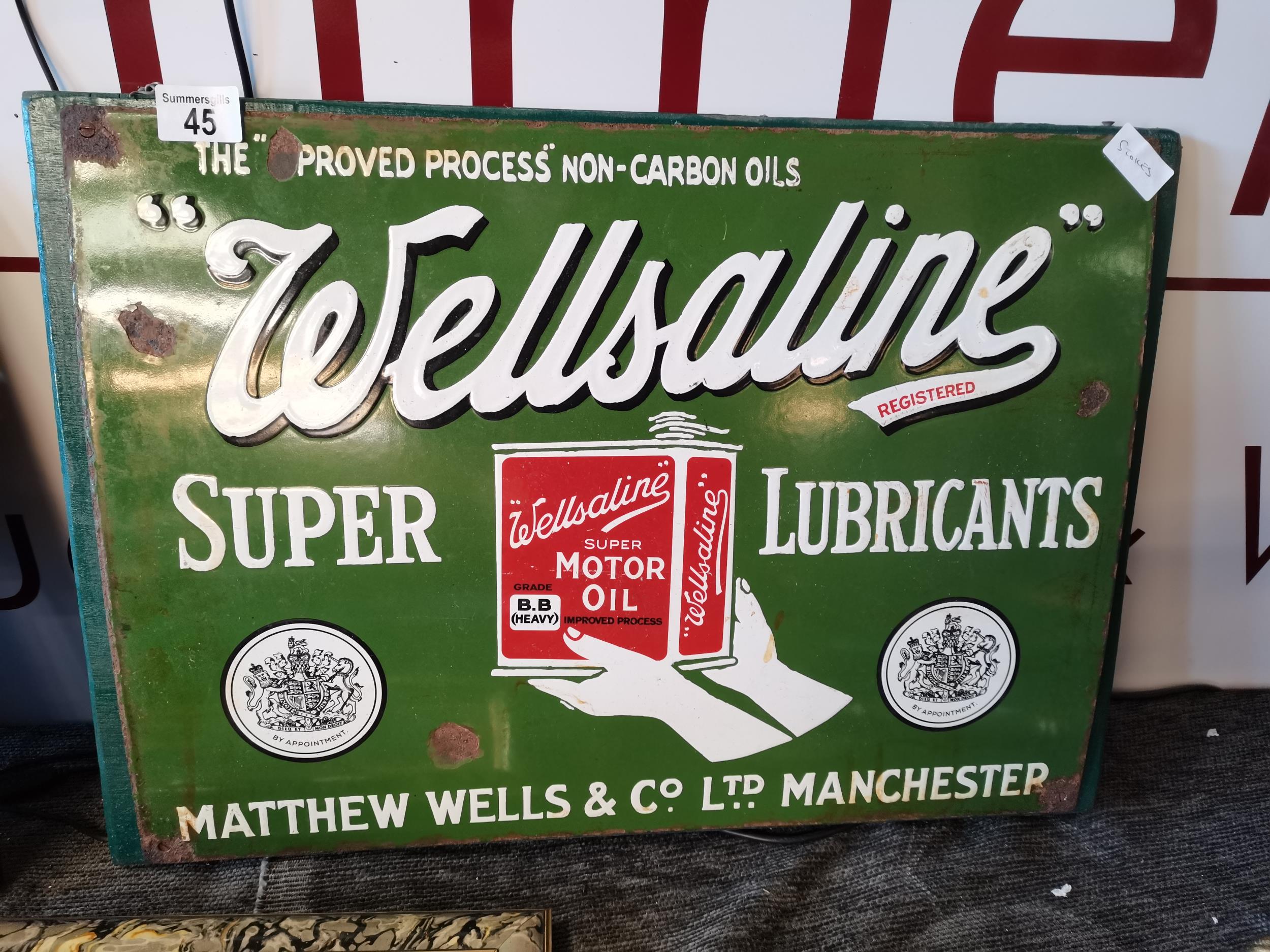 Wellsaline Super Motor Oil Enamel Sign