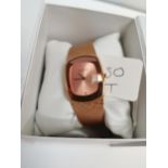 Skagen ladies mirrored edge Sunray dial watch with mesh strap