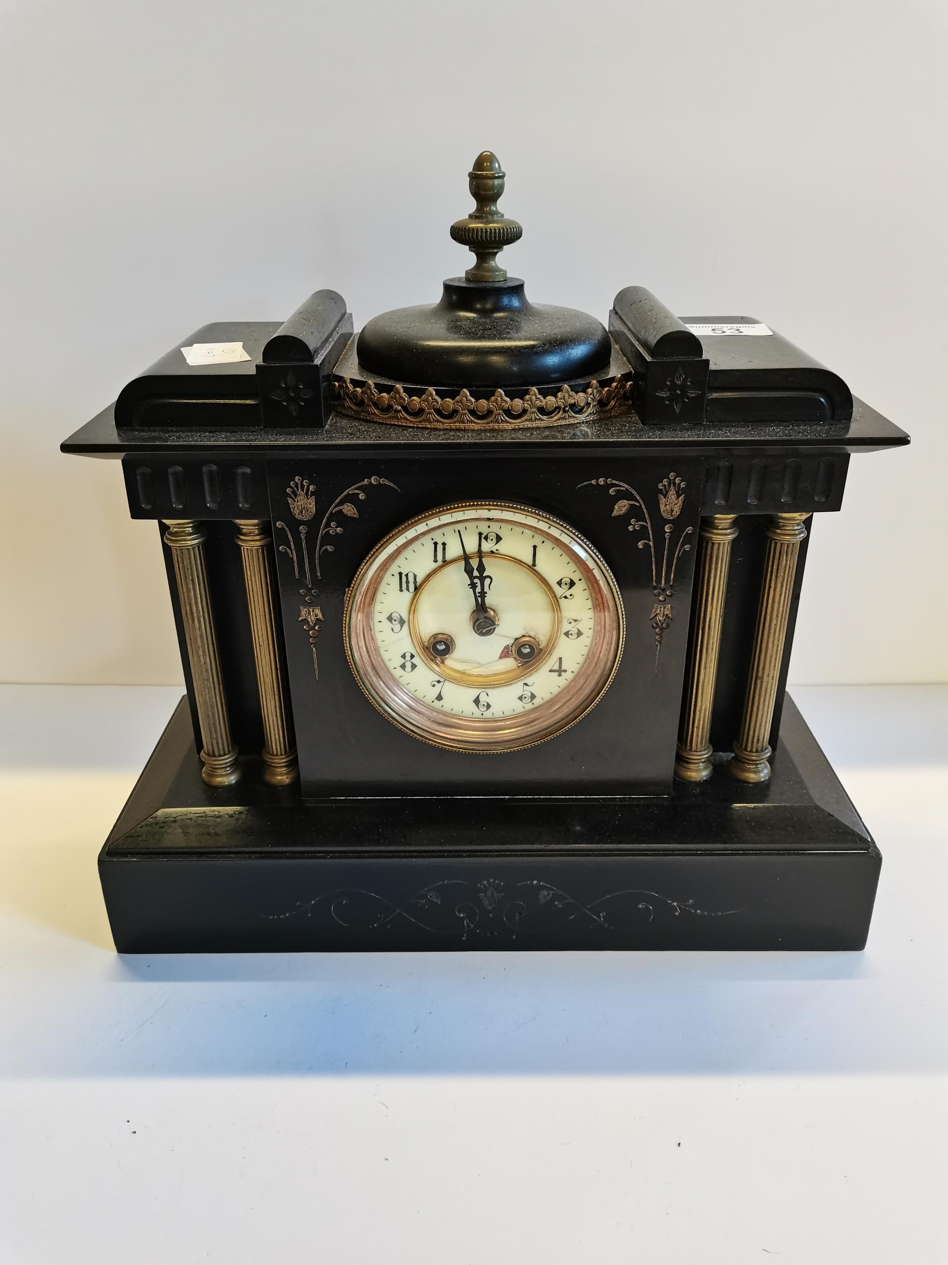 Large Slate Mantle Clock