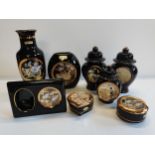 Chokin Art collection inc, Vase, x3 ginger jars with lids, picture frame and 2 lidded pots