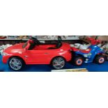 Toy Electric BMW Red car - in working order plus child's toy quad bike