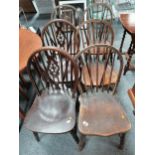 X2 Antique style wheelback kitchen chairs and x4 Windsor chairs