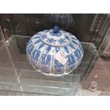 Blue and white oriental pumpkin shape ginger jar