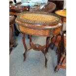 Victorian Walnut & Marquetry plant or wine cooler