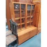 An Ib Kofod Lasen for Faarup Mobelfabrik teak display cabinet the upper section with glazed doors on