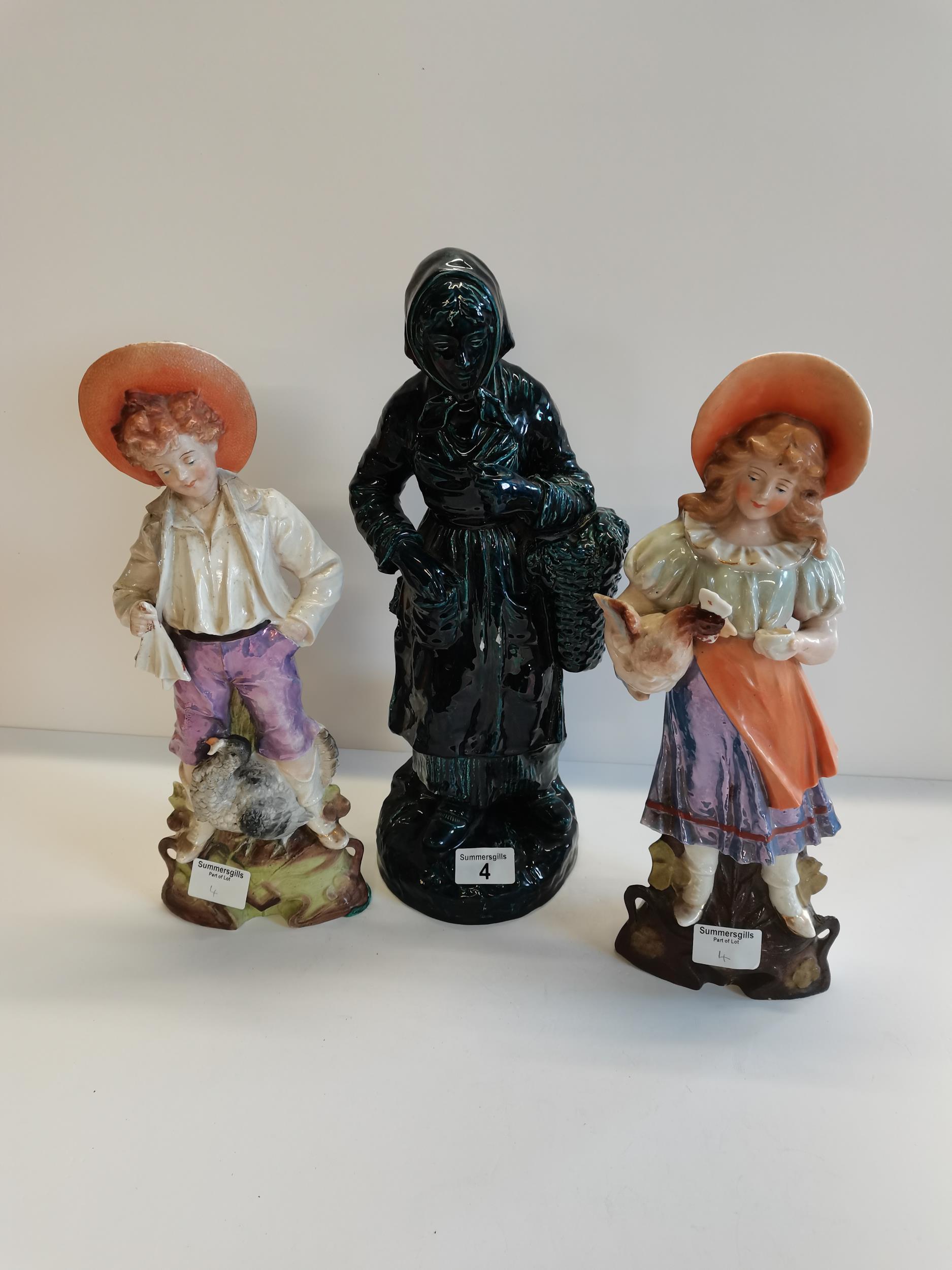 3 figures - pair of Victorian figures plus Balmaiden of Cornwall (tin mine)
