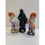 3 figures - pair of Victorian figures plus Balmaiden of Cornwall (tin mine)