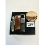 Tia Maria lighter, Polo Ralph Lauren bottle opener, Tia Maria Compact mirror plus penknife