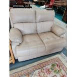 2 seater leather effect settee