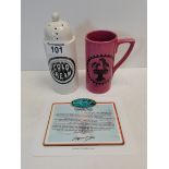 Chemist print - 'cold cream' sifter with certificate and Portmeirion pottery mug
