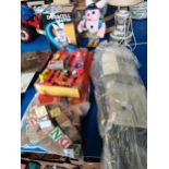 Model boat, retro toys and games incl Escalado plus "Duracel ultra" Globetrotter bunny in box