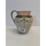 James Mcintyre and co. Burslen GESSO faience jug (