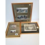 x3 framed scenes of the Battle of Waterloo 1815 - Robert Gibb