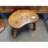 Beaverman Yorkshire Oak calf stool - Mouseman interest
