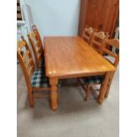 Beechwood Dining table and 6 matching chairs (1.82m x 1m)