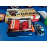 Quantity of marbles, games and View master with slides