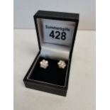 Diamond style cluster earrings