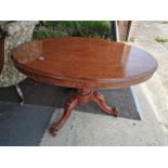 Victorian oval breakfast dining table with claw feet