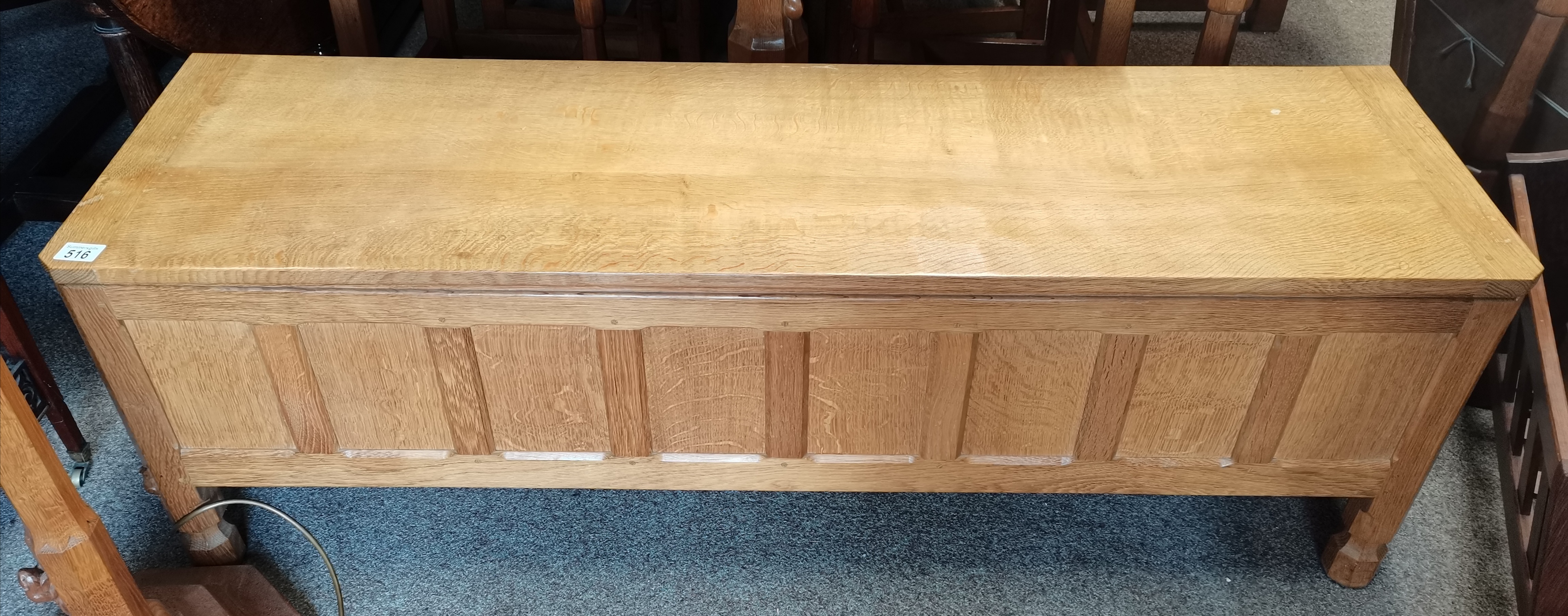 Mouseman blanket box/ottoman - W137cm x D40cm x H46cm - small water stain on top