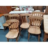 6x pine chairs