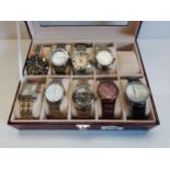 Collection of gents wrist watches inc LORUS, POLICE, SEIKO, ACCURIST etc