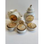 Chokin Art collection inc vases and 3 lidded pots