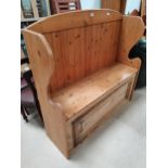 Pine seat with storage under seat 133cm