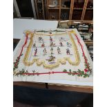 Genuine Hermes silk scarf "Les Musiques Militaires" designed by Hugo Grygkar. Cream with hand rolled
