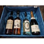 Signed by past Conservative Prime Ministers House of Commons bottles of Cognac, Whisky, Gin and