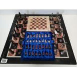 Marble chess set with metal and marble pieces